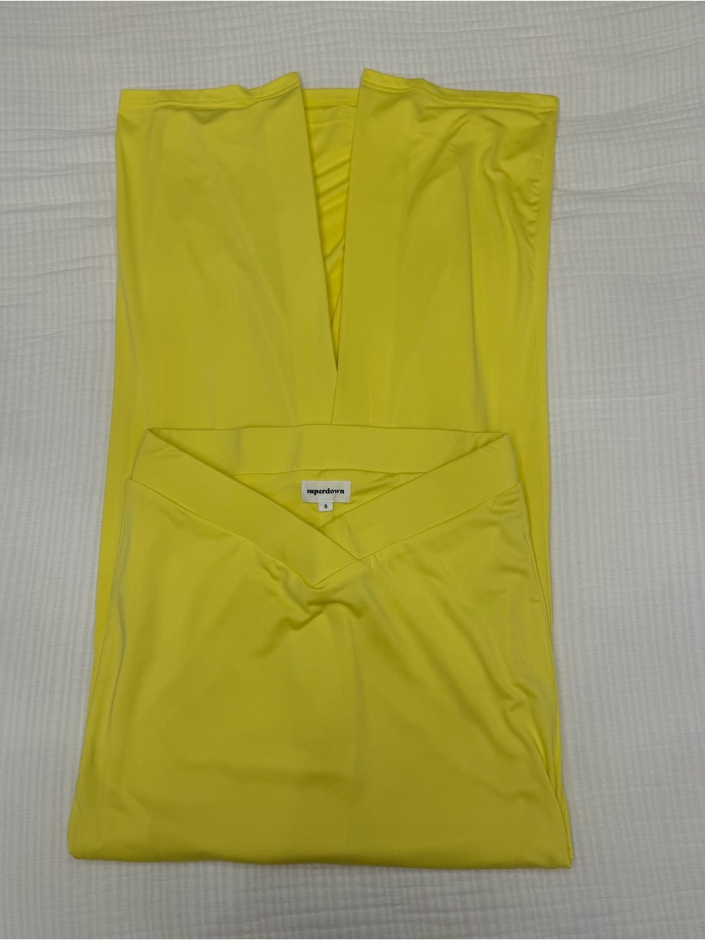 superdown yellow v-waist maxi skirt